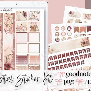 Adesivo Goodnotes MENSAL DE OUTUBRO, adesivo planejador digital de outubro, outono floral digital mensal, adesivo pré-cortado, adesivo mensal de outono