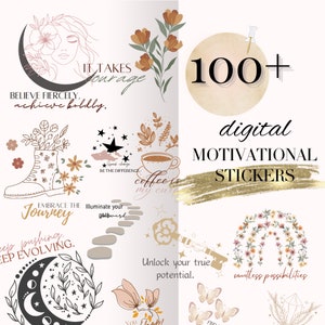 TÄGLICHE MOTIVATION Aufkleber Goodnotes precropped PNG Affirmation Aufkleber Bullet Journal Inspiration für digitalen Planer