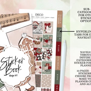 DIGITAL STICKER BUNDLE, Goodnotes stickers, Christmas digital stickers, sticker for planner, Red christmas, Essential Digital Stickers, widget, days of the week, washi stickers, digital sticker pack, icon sticker, months & days, digital memo sticker,