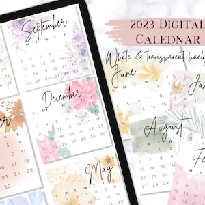 2023 DIGITAL CALENDAR Stickers 2023 Goodnotes Calendar - Etsy
