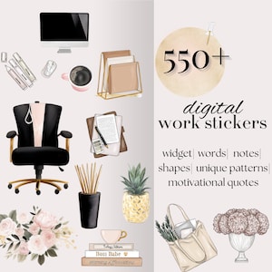 DIGITAL work Sticker goodnotes Sticker for home office, memo and note stickers, motivational stickers, payday, word stickers for notability