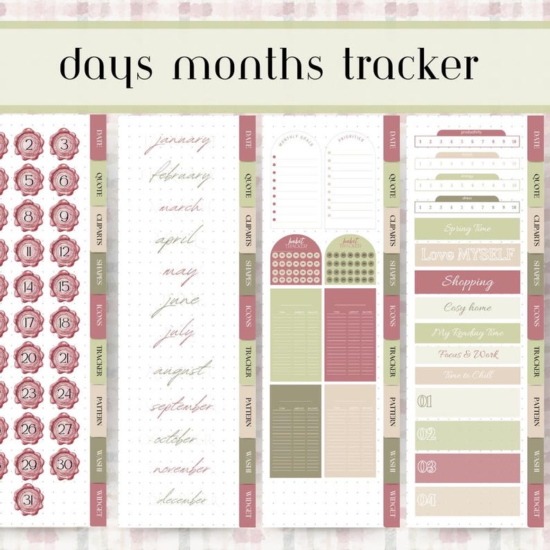 Noteful Spring Travel Trip Digital Stickers, Spring Vacation Noteful ...