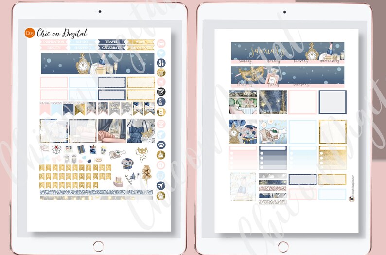 JANUARY MONTHLY KIT Digital Stickers January Goodnotes - Etsy