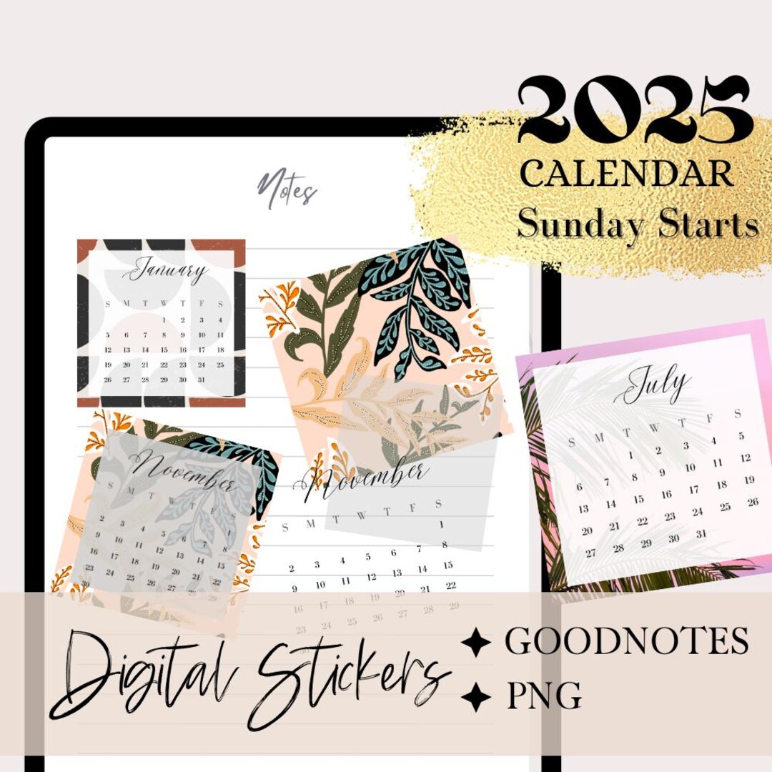 2025 DIGITAL CALENDAR Stickers 2025 Goodnotes Calendar Photo Digital 2025 DIGITAL CALENDAR Stickers 2025 Goodnotes Calendar Photo Digital