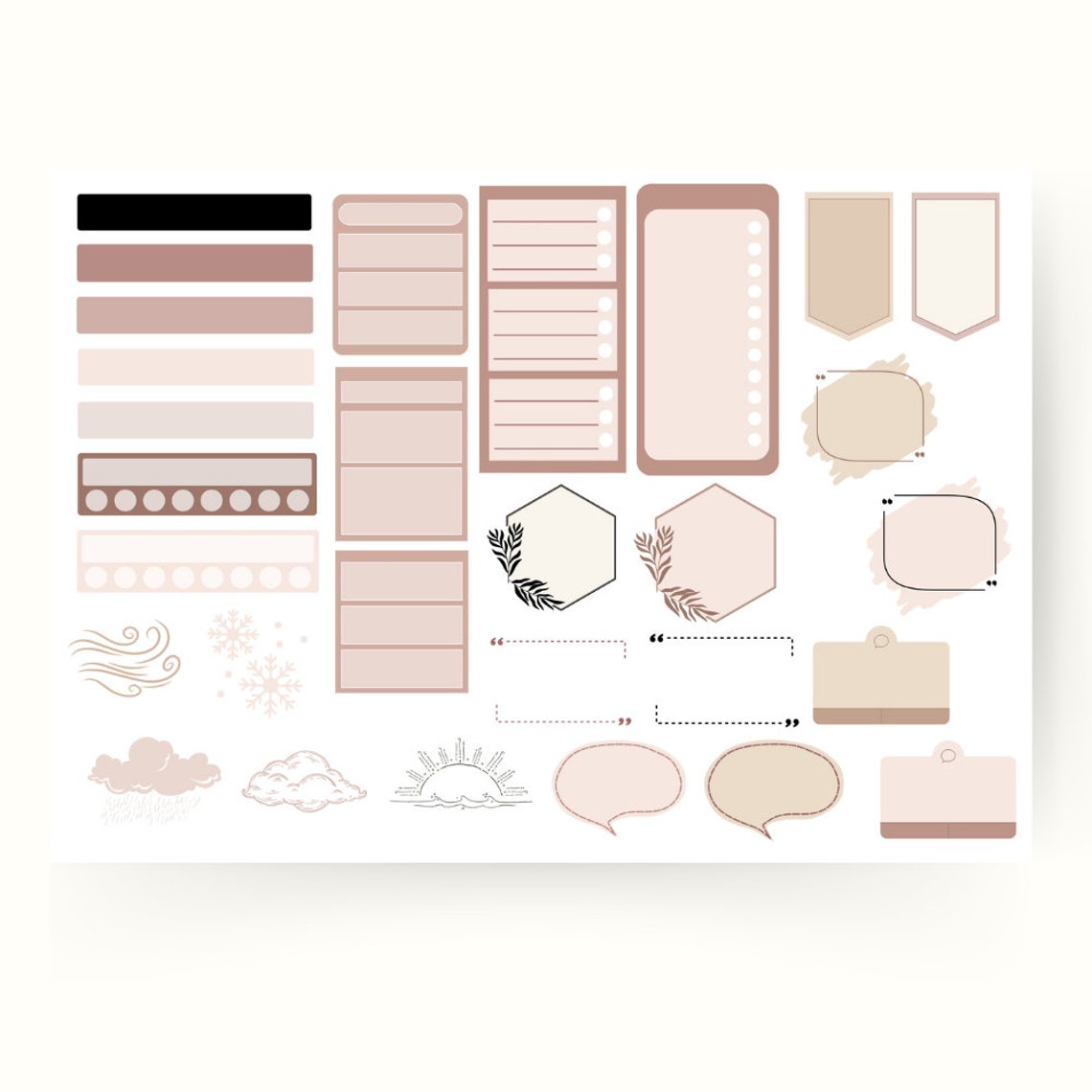 BOHO DIGITAL STICKERS Aesthetic Goodnotes Sticker Pack Digital Quote ...