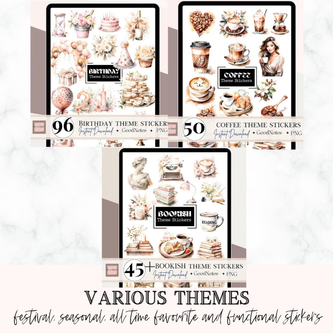 Whole Shop BUNDLE Theme Digital Stickers Goodnotes Noteshelf Notbility ...