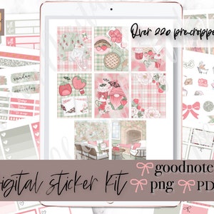 GOODNOTES PLANNER STICKERS, Spring digital Planner Sticker, picnic goodnotes sticker, ipad stickers goodnotes, goodnotes pre-cropped, gnome