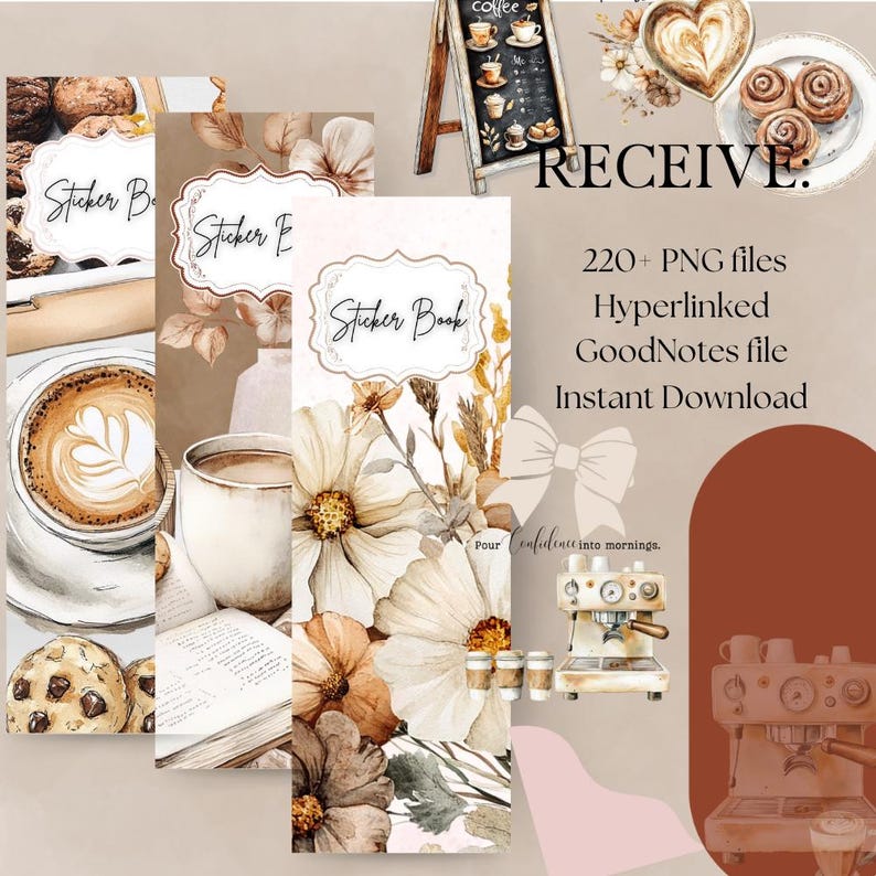 Coffee Lover DIGITAL Sticker Goodnotes, Cafe Notability iPad Digital ...