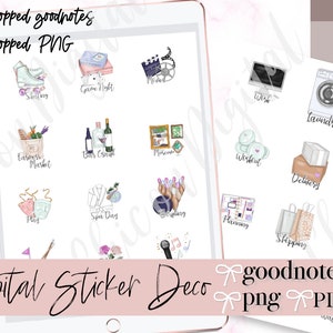 TÄGLICHE PLANUNG GOODNOTES Aufkleber, Goodnotes Aufkleber, Geldschein Aufkleber, Lebensmittel Aufkleber, Geburtstag Aufkleber, Notability Planner Aufkleber