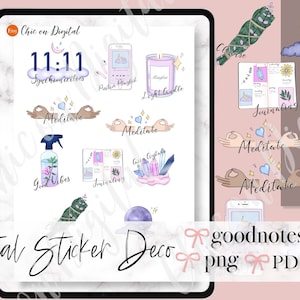 MANIFEST GOODNOTES STICKERS, Full Moon digital stickers, Pre-cropped stickers, meditate goodnotes, relax digital sticker, notability sticker