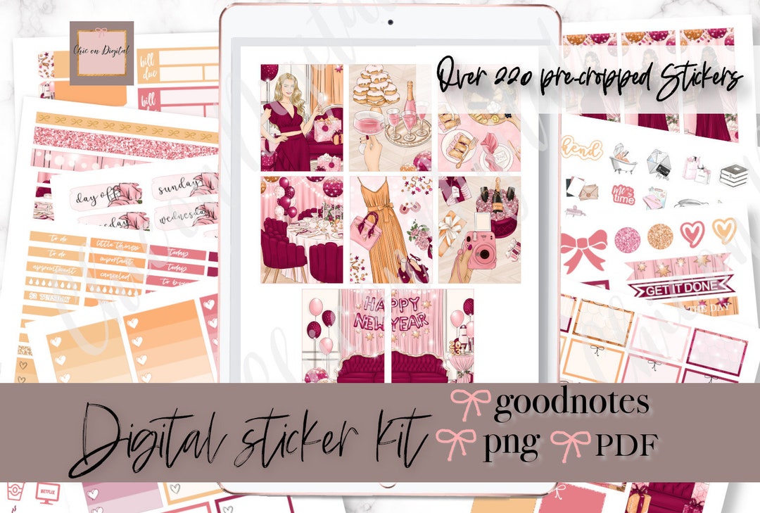 2023 NEW YEAR DIGITAL Planner Stickers, Celebration Goodnotes Stickers ...