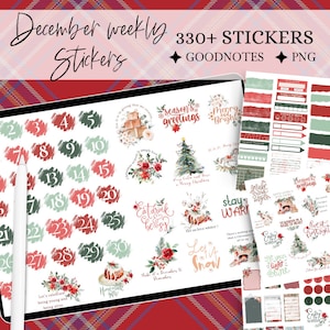 GOODNOTES-STICKER december, digitale kerststicker, digitaal dagboek, GoodNotes-stickers, winterstickers, quotestickers, notability