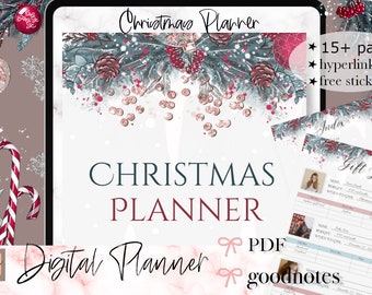 DIGITAL CHRISTMAS planner, GoodNotes Xmas planner, digital Christmas Planner, Gift Budget Planner, iPad holiday planner, xmas To Do List
