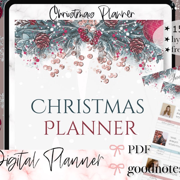 DIGITAL CHRISTMAS planner, GoodNotes Xmas planner, digital Christmas Planner, Gift Budget Planner, iPad holiday planner, xmas To Do List