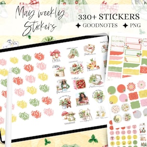 MEI GOODNOTES STICKER digitale planner, sticker bessen aardbei, sticker motivatiefunctie sticker essentiële sticker maandelijkse kit