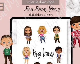 BIG BANG THEORY Digital Sticker, big bang theory Goodnotes, Sheldon Goodnotes sticker, Penny digital sticker, Howard digital stickers,