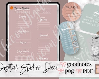 SHAPE V2 Digitale Aufkleber, To Do Goodnotes Aufkleber, Tagesplanung Digitale Aufkleber, Tracker Goodnotes Aufkleber, Besorgungen Tracker, Gewohnheit
