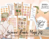 DIGITAL STICKER SET, Beach Goodnotes stickers, journal stickers, digital planning, summer digital sticker bundler, sticker saver, summer kit