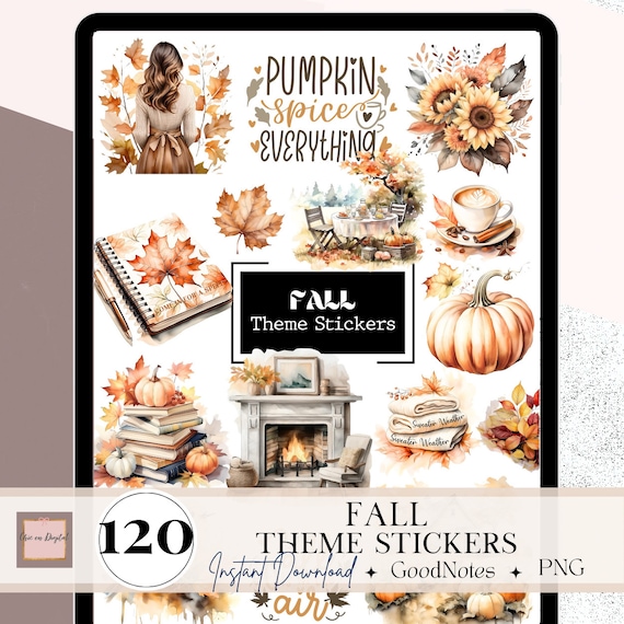FALL THANKSGIVING Digital Sticker, Motivation Stickers, Sticker for GoodNotes, Noteshelf, November Sticker, Autumn Reading, goodnotes widget
