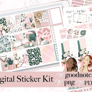 SUMMER GOODNOTES WEEKLY Stickers, Spring digital sticker, Pre-cropped png sticker, iPad Planner Sticker, notability sticker, digital sticker