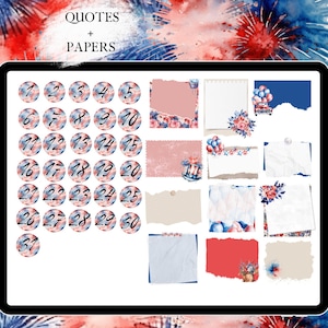 JULY GOODNOTES STICKER digital sticker, GoodNote stickers monthly, independence day, functional stickers, 4th of july sticker, icon sitkcer