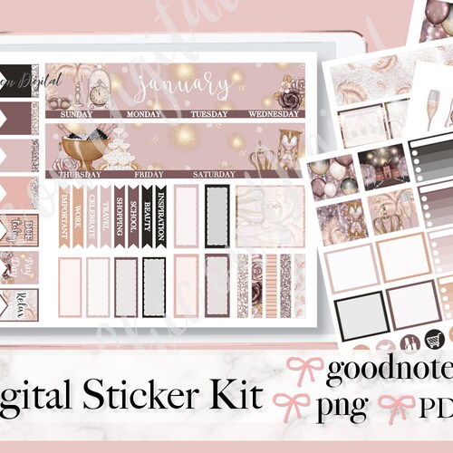 DECEMBER MONTHLY KIT Digital Stickers December Goodnotes Etsy