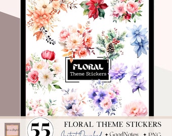Spring digital sticker, Goodnotes Floral Sticker, flowers Sticker, digital journaling, plants and greenery, everyday ipad sticker, noteshelf