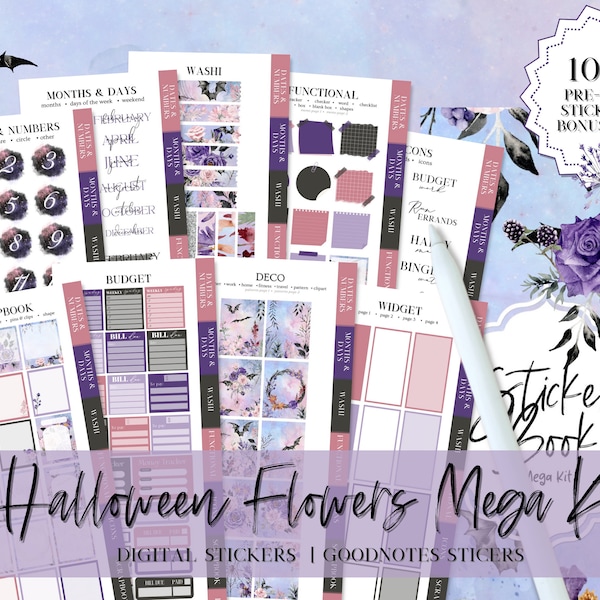 HALLOWEEN DIGITAL PLANNER Stickers, Goodnotes digital sticker, spooky digtial stickers, October goodnotes stickers, Goodnotes sticker pack