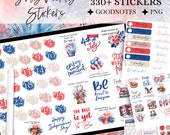 JULY GOODNOTES STICKER digital sticker, GoodNote stickers monthly, independence day, functional stickers, 4th of july sticker, icon sitkcer