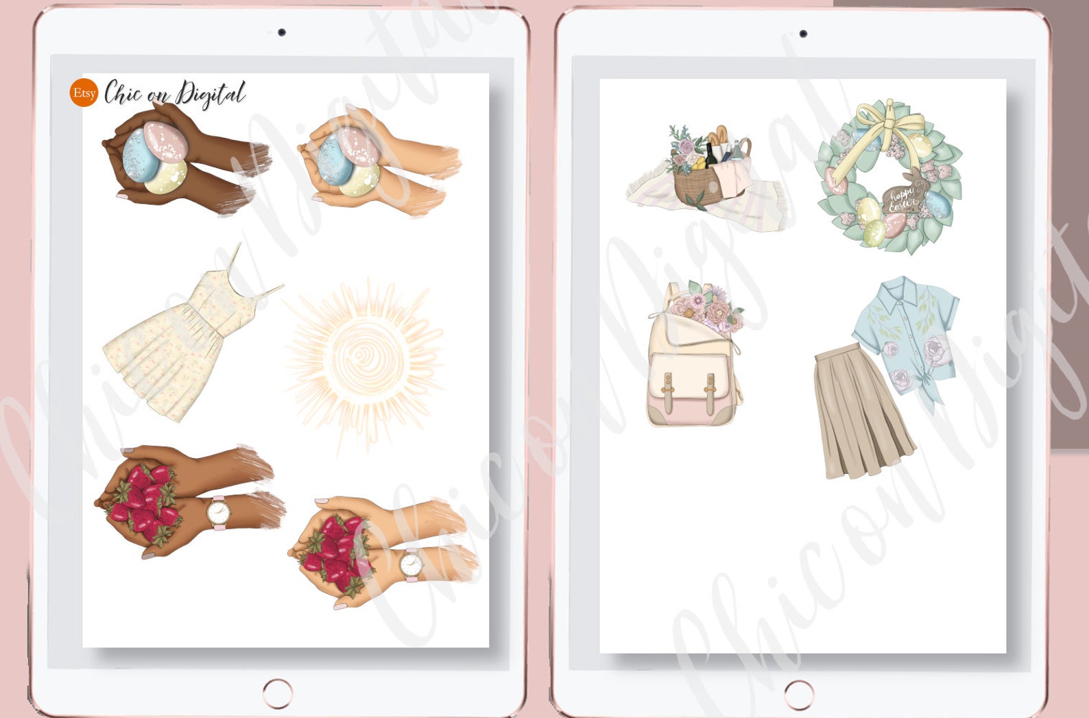 SPRING BUCKET Goodnotes Stickers Gardening Stickers Easter Etsy