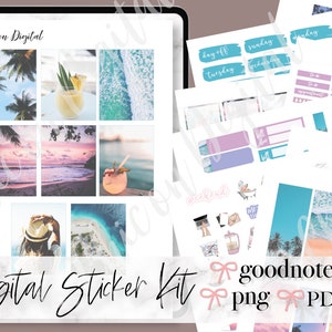 BEACH GOODNOTES STICKERS, Summer Photo Goodnotes stickers, Pre-cropped stickers, goodnotes digital stickers, notability stickers, summer day