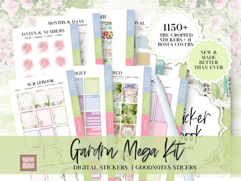 SPRING Goodnotes Stickers Floral Digital Sticker Pack Journaling ...
