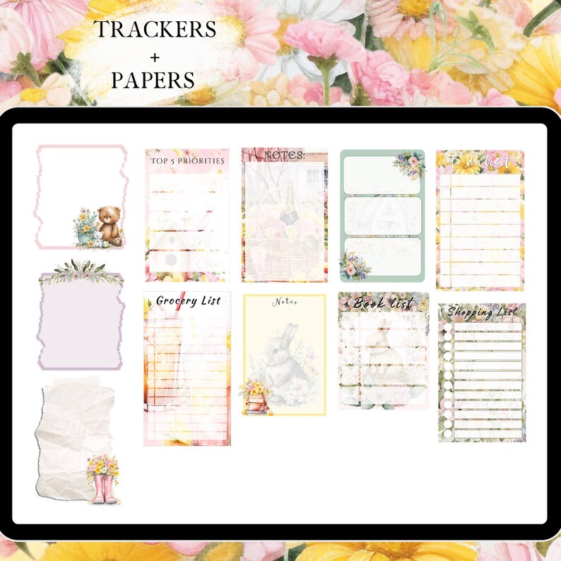 April GOODNOTES STICKER digital planner for spring affirmation stickers for Easter functional stickers everyday journal stickers monthly kit