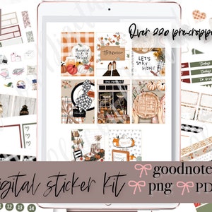 THANKSGIVING GOODNOTES Semanal, Pegatinas digitales para el hogar de otoño, kit de pegatinas digitales, pegatinas de goodnotes de otoño, goodnotes de acción de gracias, noviembre