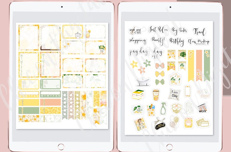 GOODNOTES STICKER KIT, Summer Lemon Digital Planner Sticker Kit ...