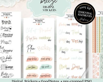 Essential digital stickers: Mega kit May day to day icons for digital planner,  quotes Sticker for Goodnotes & noteful, Split Screen book