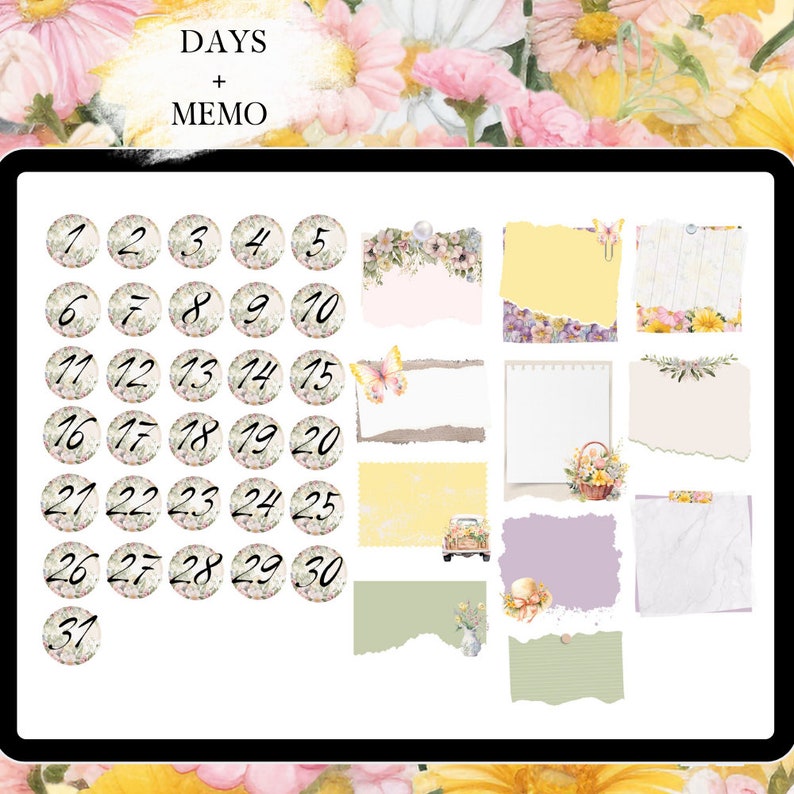 April GOODNOTES STICKER digital planner for spring affirmation stickers for Easter functional stickers everyday journal stickers monthly kit