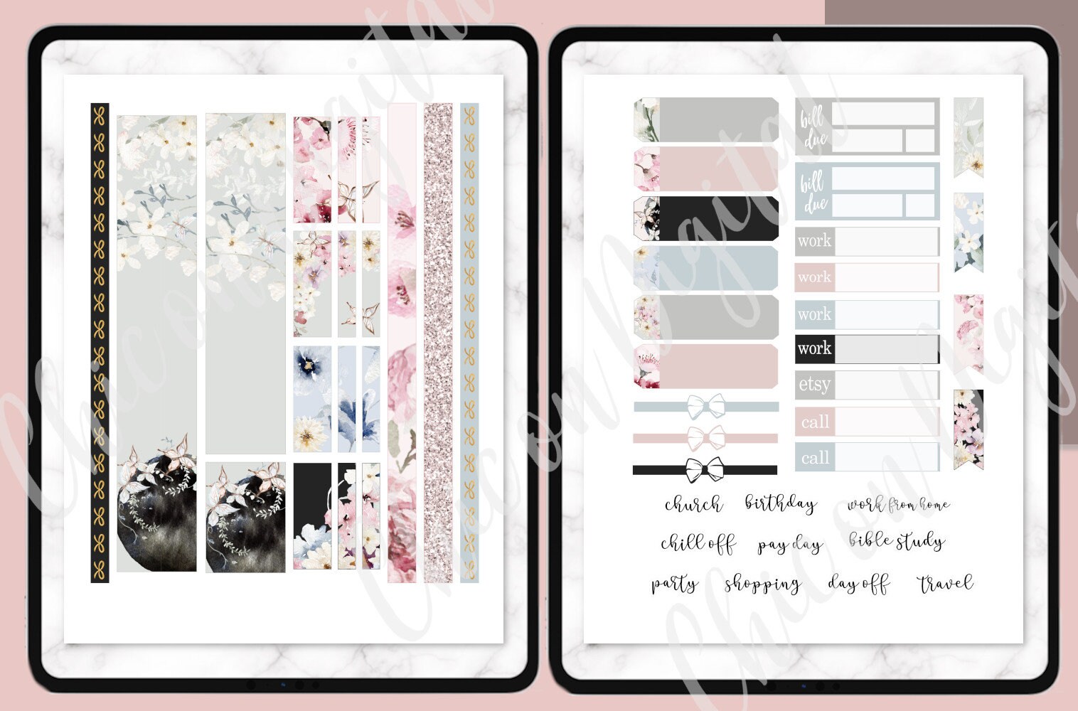 MOON GOODNOTES STICKERS, Digital Stickers Goodnotes, Floral Digital ...