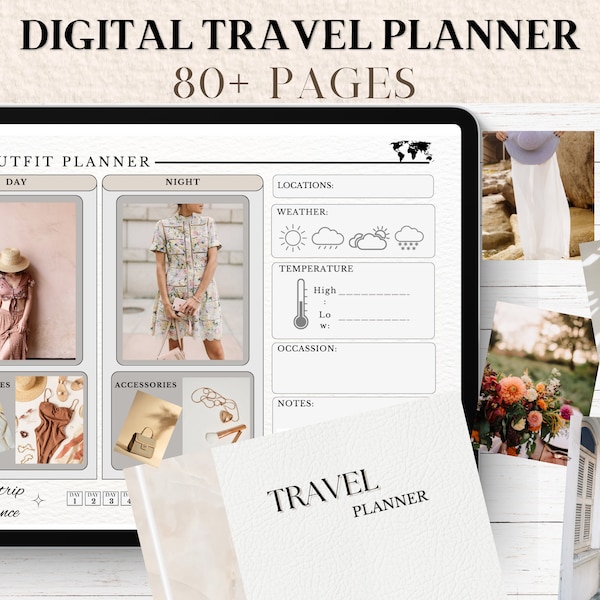 Honeymoon planner, Vacation planner, GoodNotes travel planner, Summer trip planner, budget planner, travel notebook, travel packing list