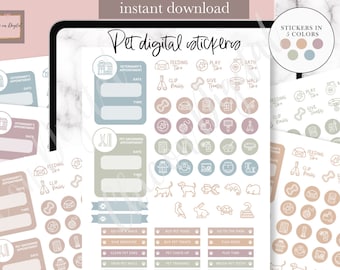 PET CARE Digital Sticker, cat goodnotes sticker, vet appointment digital sticker, dog care digital tracker, rabbit sticker, bird GoodNotes