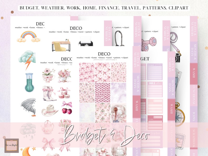 Goodnotes stickers pack, coquette digital stickers, digital planning,  pre-cropped stickers, pink journal sticker, bow planner, notability
