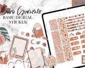 BOHO Summer GOODNOTES STICKERS, Boho digital stickers, date GoodNotes stickers, digital box sticker, catcus Planner Stickers