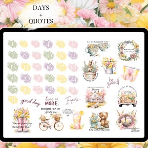 April GOODNOTES STICKER digital planner for spring affirmation stickers for Easter functional stickers everyday journal stickers monthly kit