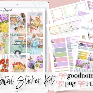 FLOWER GOODNOTES Stickers, Gardening GoodNotes stickers, flower weekly kit, Goodnotes weekly stickers ,Digital Planner Stickers, floral kit