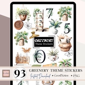 Digitale STICKERS planten, GoodNotes-sticker boho, botanisch stickersdagboek, dagelijkse stickers, digitaal stickerboek, notability Noteshelf