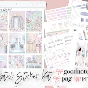 SPRING PLANNER Stickers, Spring Goodnotes stickers, flower Precropped stickers, iPad Planner Stickers, goodnotes stickers precropped, floral