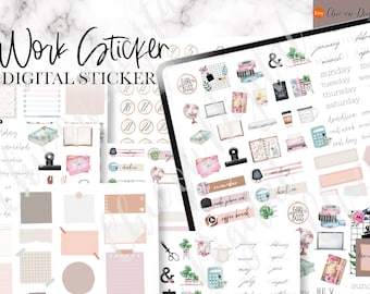 WORK DIGITAL Sticker, job planning goodnotes Sticker, memo goodnotes sticker, date and month digital tracker, payday goodnotes, checklist