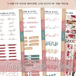 DIGITAL STICKER BUNDLE, Goodnotes stickers, Christmas digital stickers, sticker for planner, Red christmas, Essential Digital Stickers, widget, days of the week, washi stickers, digital sticker pack, icon sticker, months & days, digital memo sticker,