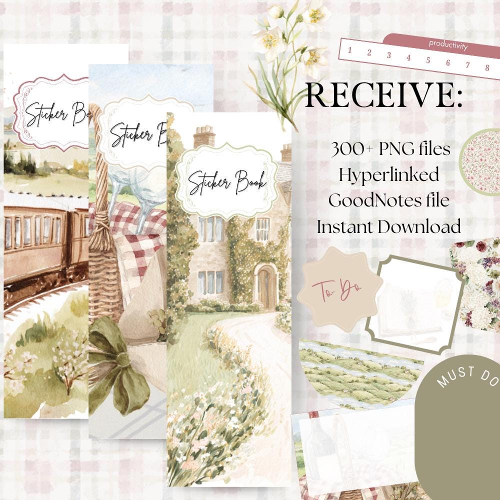 Noteful Spring Travel Trip Digital Stickers, Spring Vacation Noteful ...