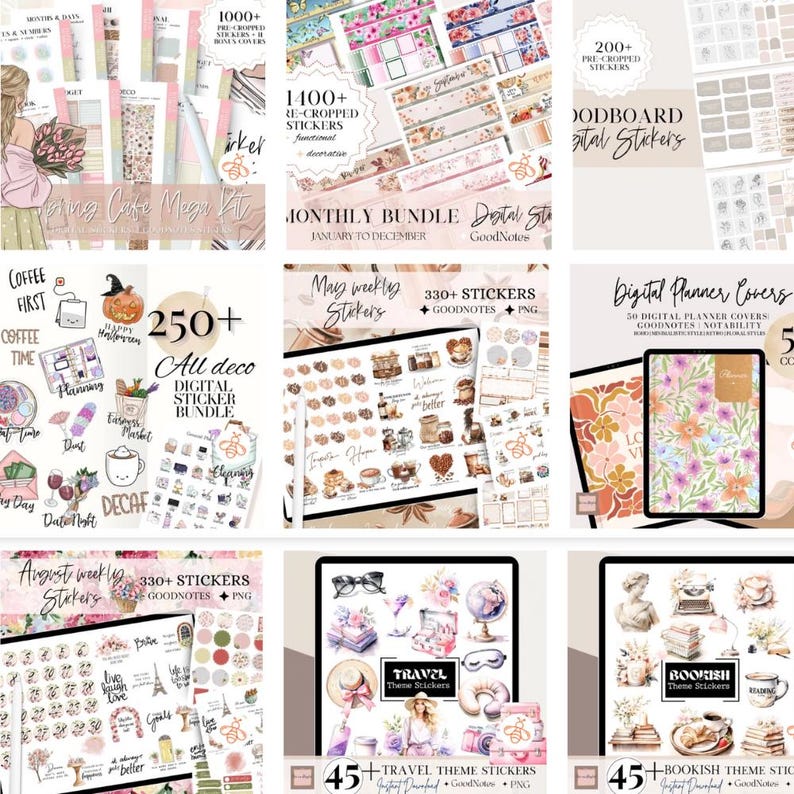 Over 110,000 Whole Shop BUNDLE Digital Stickers ,goodnotes Noteful ...